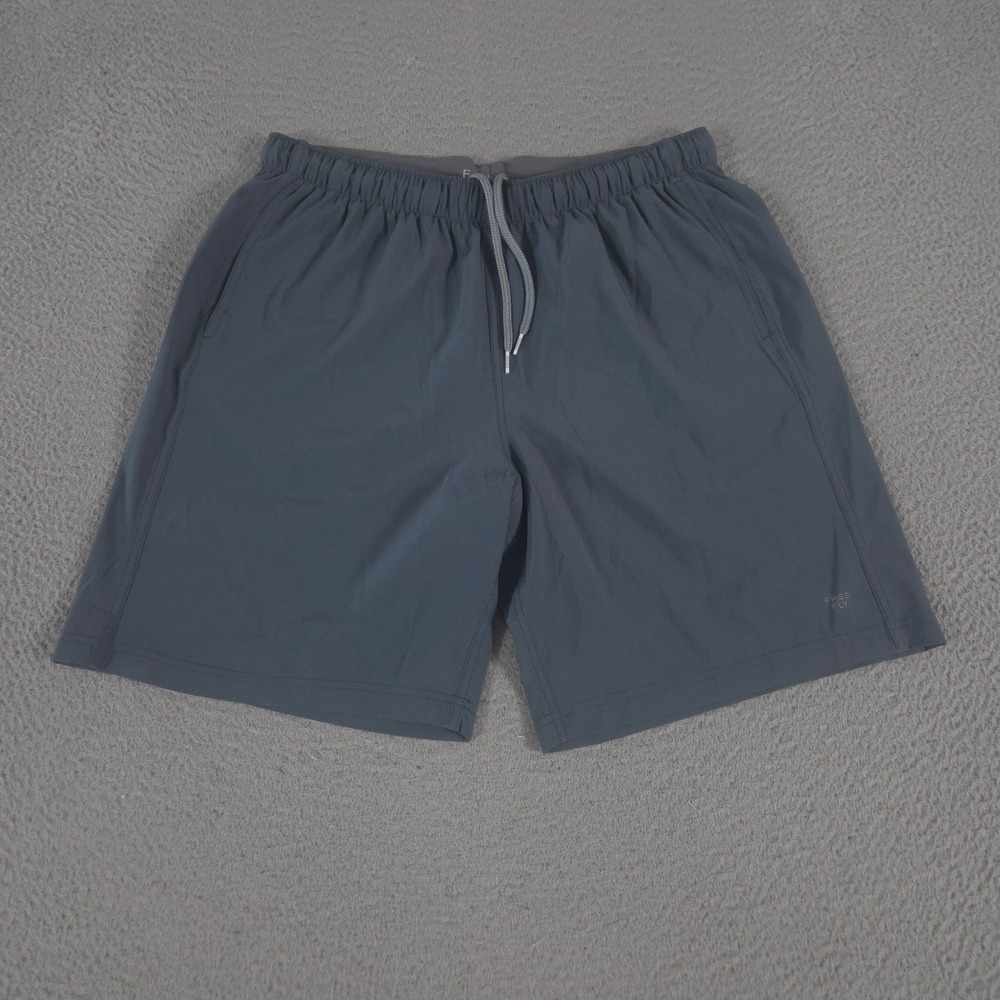 Free Fly Shorts Mens L Blue Breeze 8" Recycled Stretch Active Performance Pocket